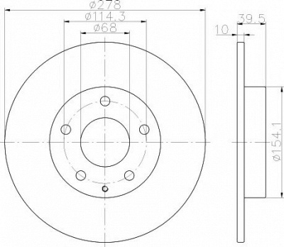HELLA PAGID 8dd355119391 -  Тормозной диск